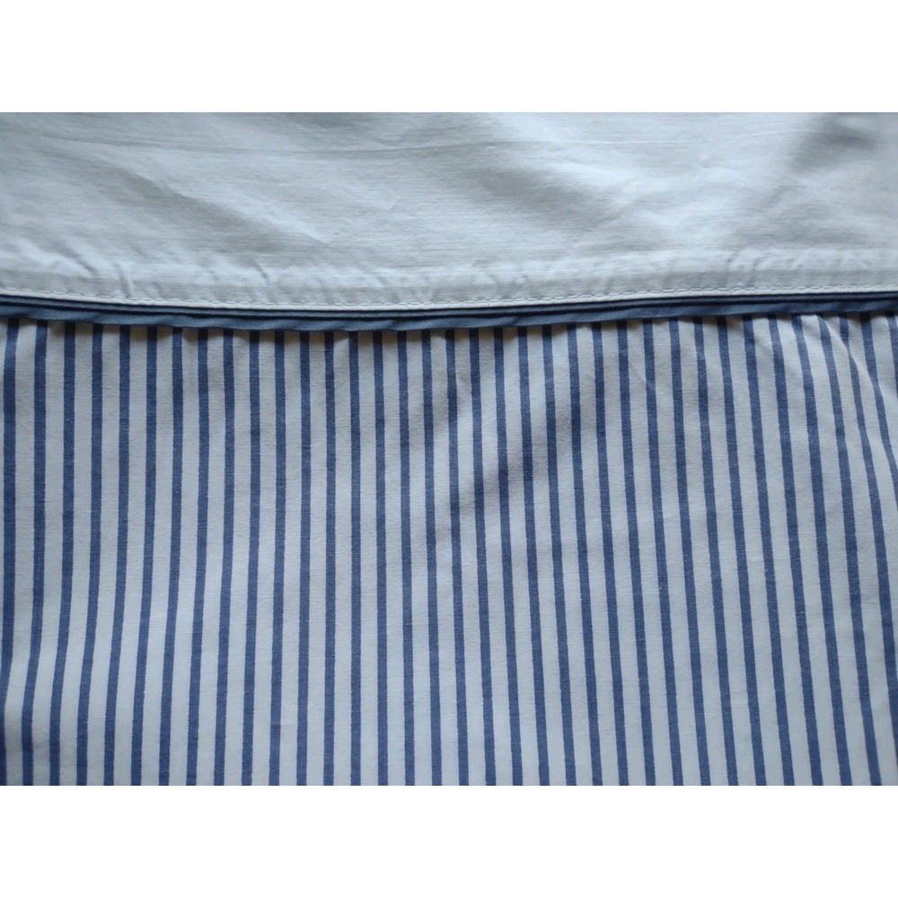 Springs King Flat Sheet Striped Blue White Cotton Blend Beach House Nautical USA